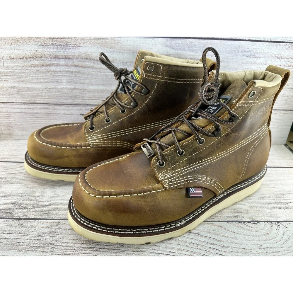 Carolina Men's Brown Leather Moc Toe Work Boots